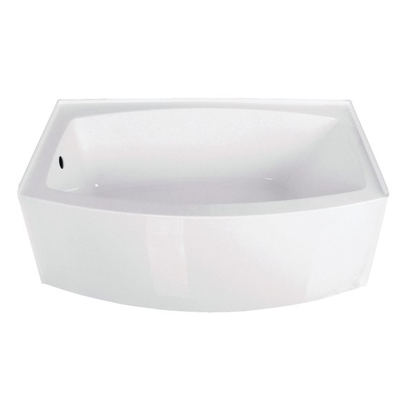 Aqua Eden Alcove Bathtubs, 60 L, 37 W, White, Acrylic VTDR603222L